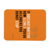 孔子引用文やる気を起こさせる感動的オレンジ マグネット (横)