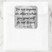 孔子引用文 スクエアシール (バッグ)