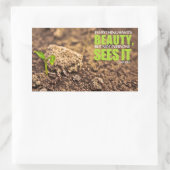 孔子感動的引用文「美しい」 長方形シール (バッグ)