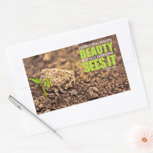 孔子感動的引用文「美しい」 長方形シール (封筒)