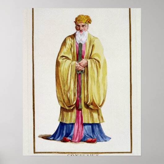 孔子（紀元前551年～479年）、「エスタンペスの再叙述」より ポスター (正面)