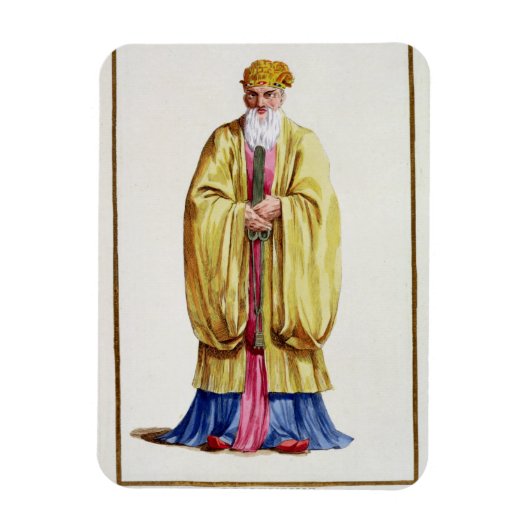 孔子（紀元前551年～479年）、「エスタンペスの再叙述」より マグネット (縦)