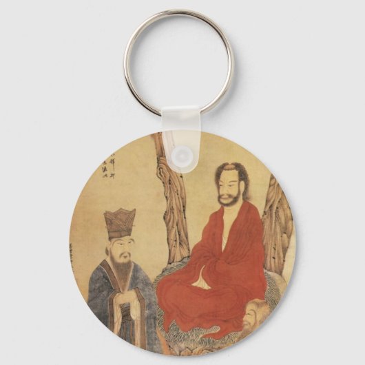 孔子、老子、仏法の羅漢 キーホルダー (正面)