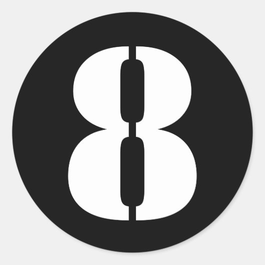 孔版番号(ヤンツ順) 8 Eight Black ラウンドシール (正面)