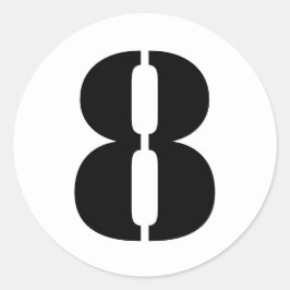 孔版番号（ヤンツ順） 8 Eight White ラウンドシール