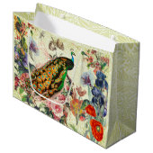 孔雀およびウィリアム・モリス抱き枕 ラージペーパーバッグ (正面アングル)