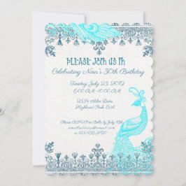 孔雀および羽の誕生日 カード