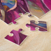 孔雀お洒落印モダン象主義芸術 ジグソーパズル (側面)