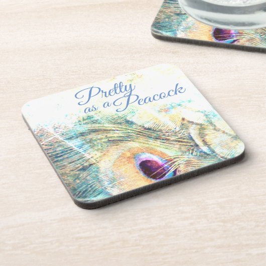 孔雀かわいらしの孔雀の羽のコースターとして コースター (左側)