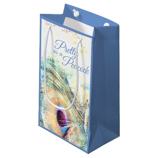 孔雀かわいらし抱き枕として スモールペーパーバッグ (正面アングル)