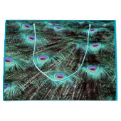 孔雀かわいらし羽の写真 ラージペーパーバッグ (正面)