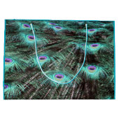 孔雀かわいらし羽の写真 ラージペーパーバッグ (裏面)