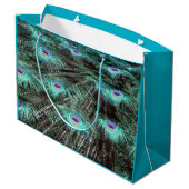 孔雀かわいらし羽の写真 ラージペーパーバッグ (裏面アングル)