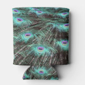 孔雀かわいらし羽の写真 缶クーラー (裏面)