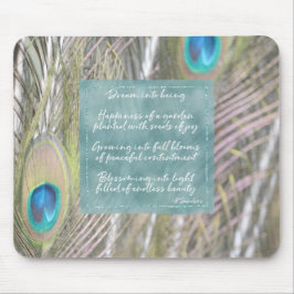 孔雀かわいらし羽の夢の詩 マウスパッド