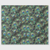 孔雀かわいらし羽アニマルプリント ラッピングペーパー (フラット)