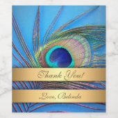 孔雀かわいらし羽 ワインラベル (シングルラベル)