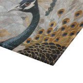 孔雀かわいらし金ゴールドクリスマス カッティングボード (角)