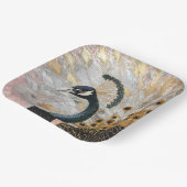 孔雀かわいらし金ゴールドクリスマス ペーパープレート (傾斜あり)