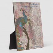 孔雀がデシデラータの詩を指し示す フォトプラーク (側面)