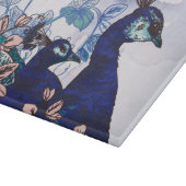 孔雀が付いている花の背景 カッティングボード (角)