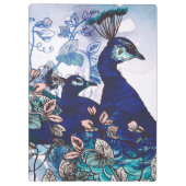 孔雀が付いている花の背景 クリップボード (裏面)