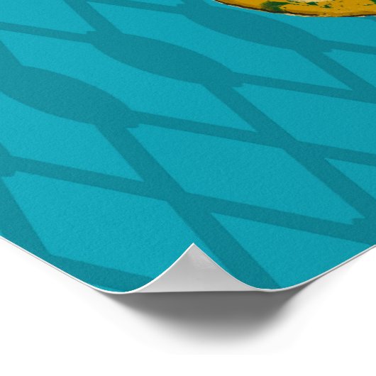 孔雀が彼の反射ポスターを賞賛するプリント ポスター (角)