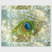 孔雀きらめく羽ラッピング紙 ラッピングペーパー (フラット)