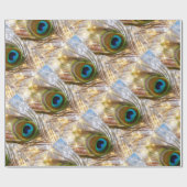 孔雀きらめく羽ラッピング紙 ラッピングペーパー (フラット)