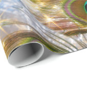 孔雀きらめく羽ラッピング紙 ラッピングペーパー (ロールコーナー)