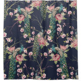 孔雀さくらんぼツリー、水の色パターン。 シャワーカーテン (正面)