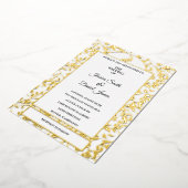 孔雀つる植物結婚ズフォイル招待状 箔招待状 (回転した状態)