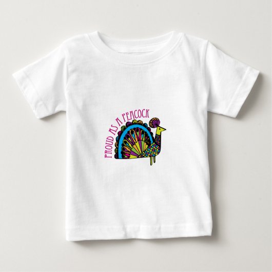 孔雀として誇りを持った ベビーTシャツ (正面)