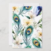 孔雀とジャスミンのインドの婚約テンプレート 招待状 (裏面)