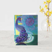 孔雀とダリア カード (黄色い花)