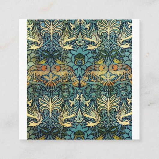 孔雀とドラゴンウィリアム・モリス スクエア名刺 (正面)