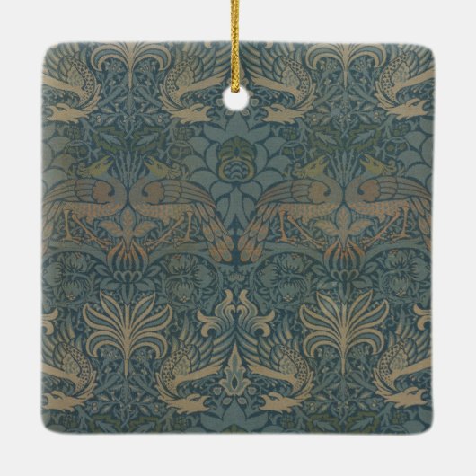 孔雀とドラゴンbyウィリアム・モリス セラミックオーナメント (裏面)