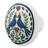 孔雀とハートペンシルバニアオランダ16進角ノブ セラミックノブ (右)