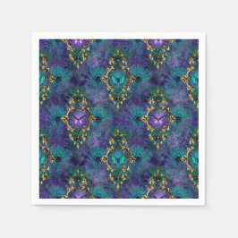 孔雀とバテフリの結婚供給ナプキン スタンダードカクテルナプキン