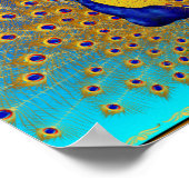 孔雀とバラワイドポスター ポスター (角)