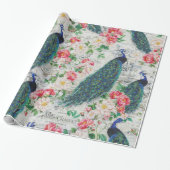 孔雀とバラ ラッピングペーパー (アンロールド)