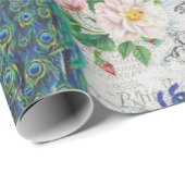 孔雀とバラ ラッピングペーパー (ロールコーナー)