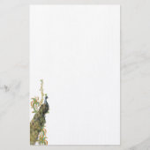 孔雀とフィリグリー文房具/レターヘッド 便箋 (正面)