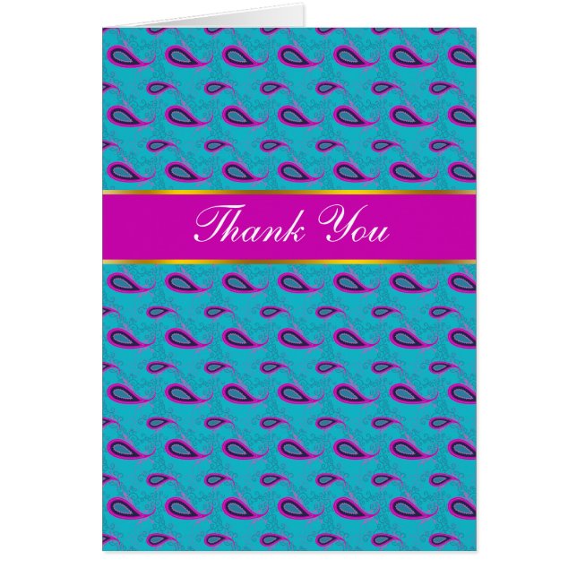 孔雀とマゼンタのペイズリーパターン (正面)