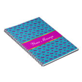 孔雀とマゼンタのペイズリーパターン ノートブック (右側)