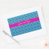 孔雀とマゼンタのペイズリーパターン 長方形シール (封筒)