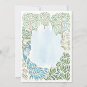 孔雀と嘆き柳の結婚式の招待 招待状 (裏面)