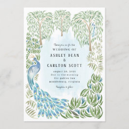 孔雀と嘆き柳の結婚式の招待 招待状