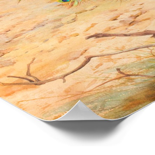 孔雀と孔雀の蝶 ポスター (角)