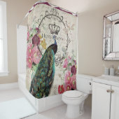 孔雀と春の花 シャワーカーテン (インサイチュ)